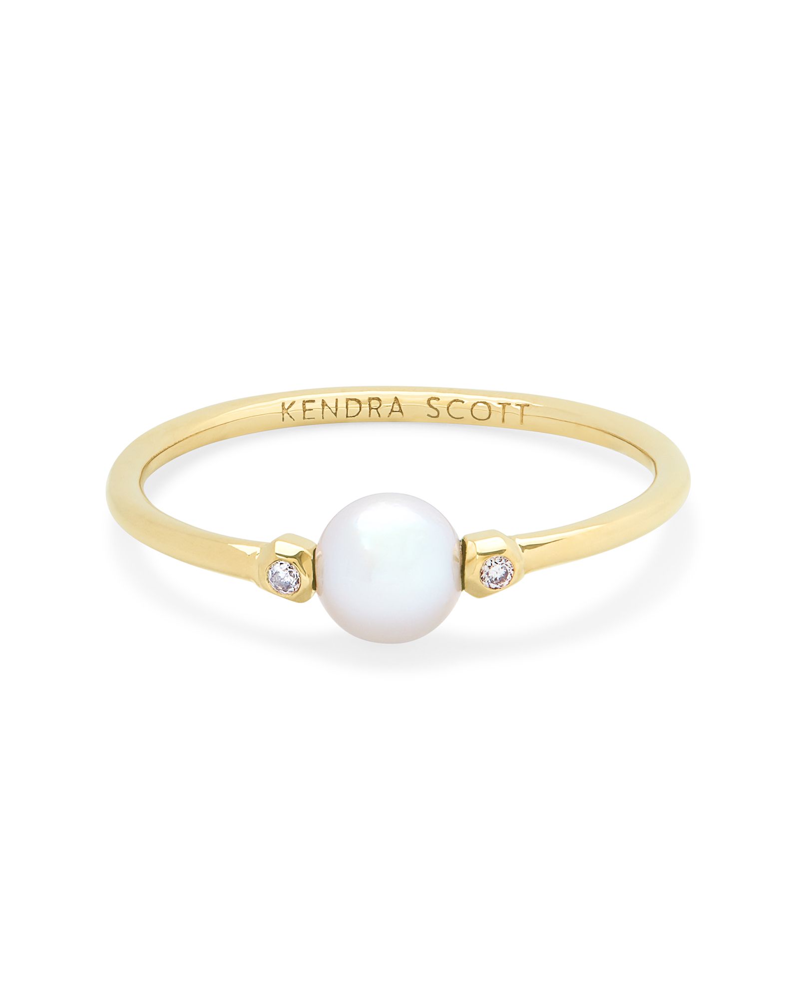 Cathleen 14k Yellow Gold Band Ring in Pearl | Kendra Scott