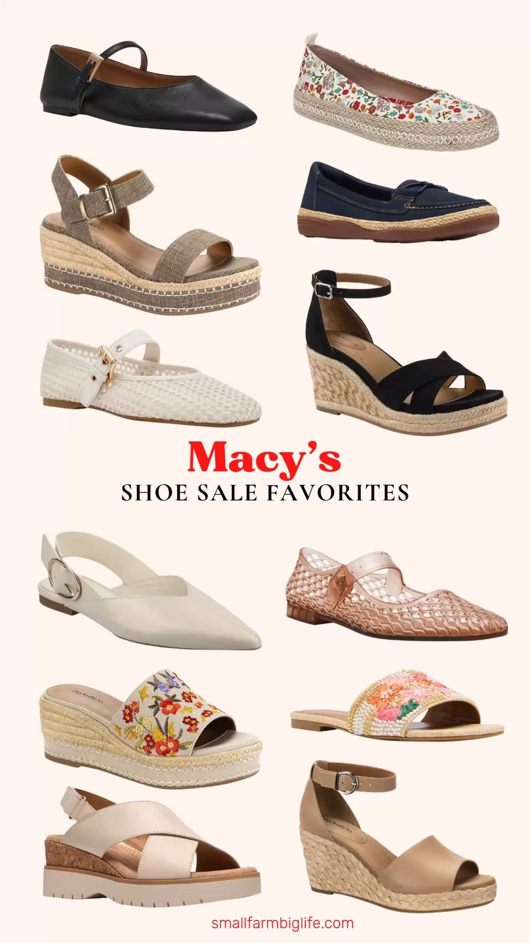 The Macy's shoe sale is happening and there are so many beautiful styles worth grabbing right now! From pretty wedge sandals and espadrilles to jelly mary janes, floral beaded slides, and classic pointed toe slingbacks, these are the comfortable and stylish shoes that will carry you through spring and summer in style. So many fun and feminine options at great sale prices. Linking all my favorites here! 

 #LTKootd #LTKOver40 #LTKSaleAlert