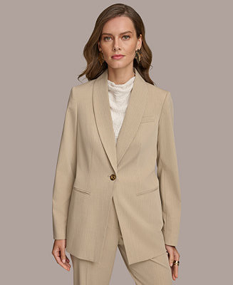 Donna Karan Women's Pinstripe One-Button Blazer | Macy's Canada