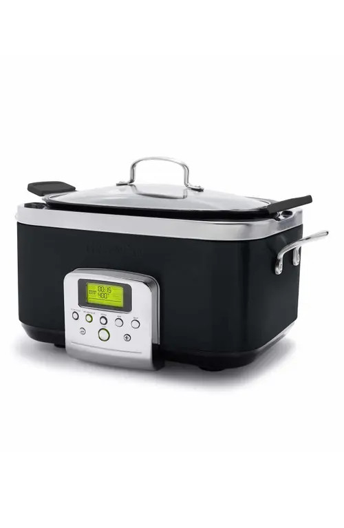 GreenPan Ceramic Nonstick 6-Quart Slow Cooker in Black Steel at Nordstrom | Nordstrom