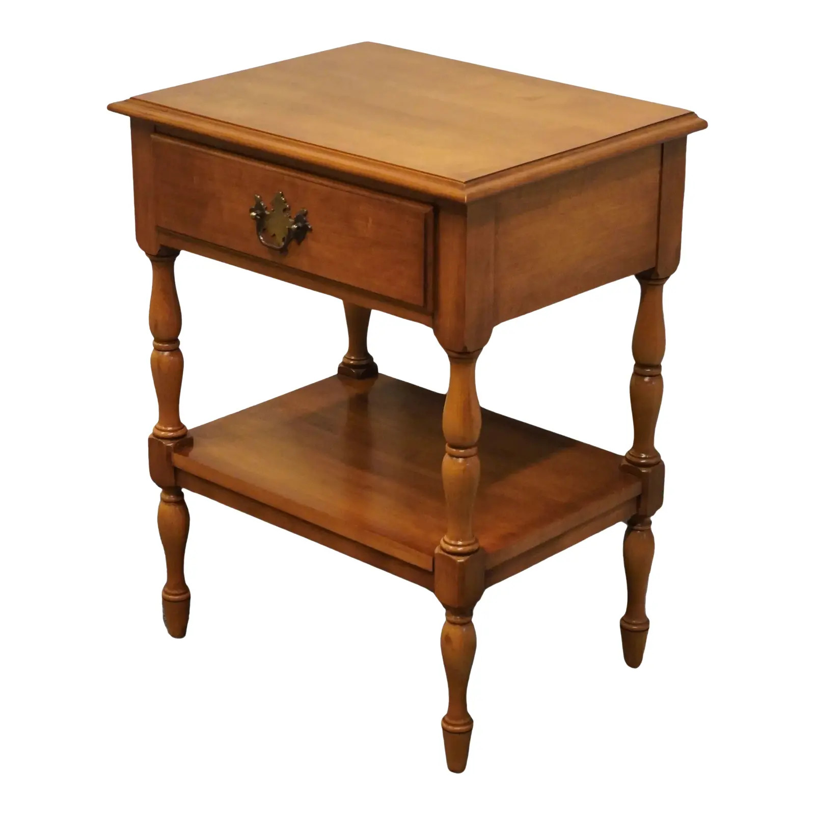 Hartford House Solid Hard Rock Maple Colonial Early American 21" Tiered Nightstand 360-13 | Chairish