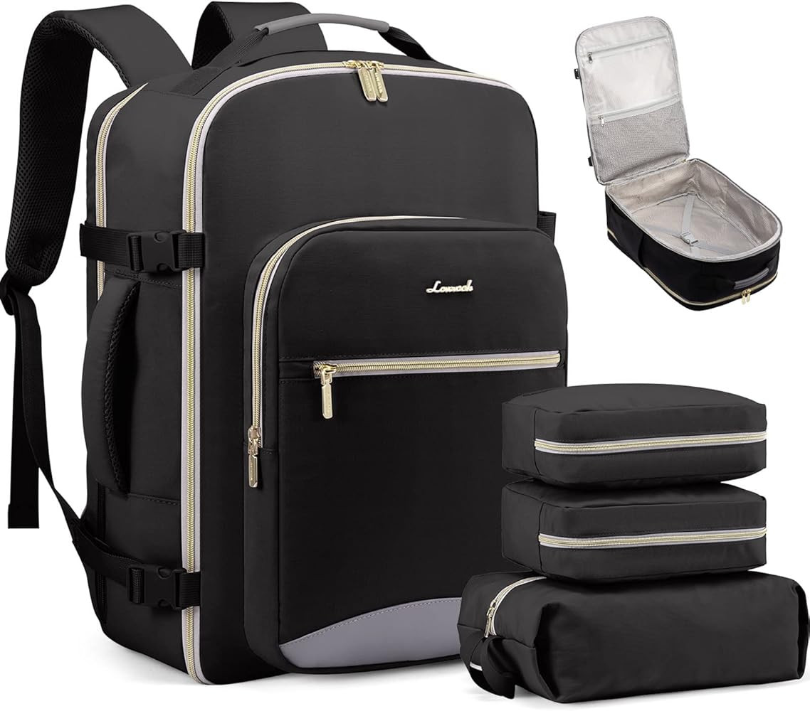 LOVEVOOK Carry On Backpack Women Men as Personal Item Flight Approved, 40L Luggage, 17.3inch Larg... | Amazon (US)