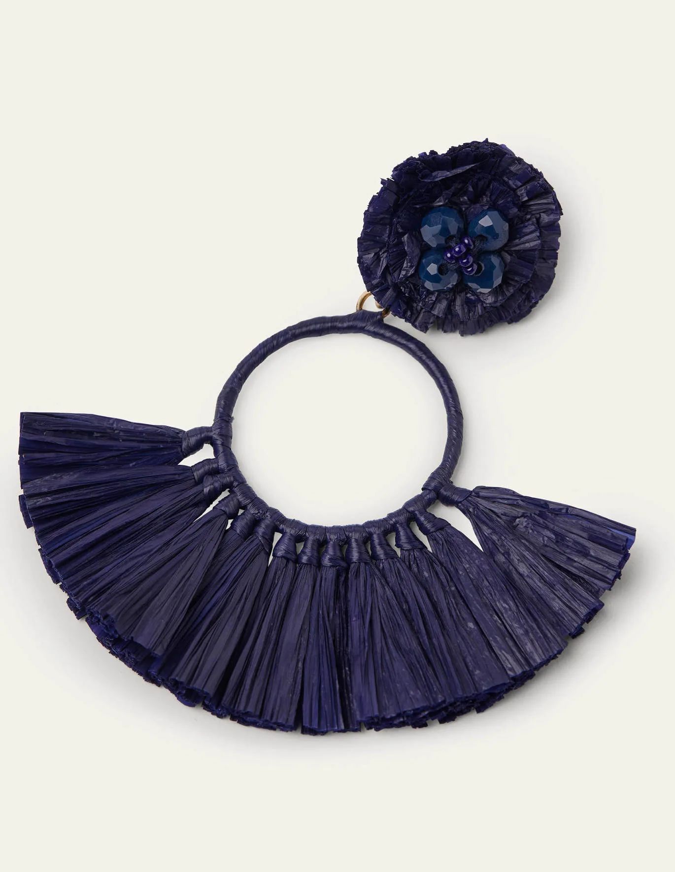Raffia Tassel Ring Earrings | Boden (US)