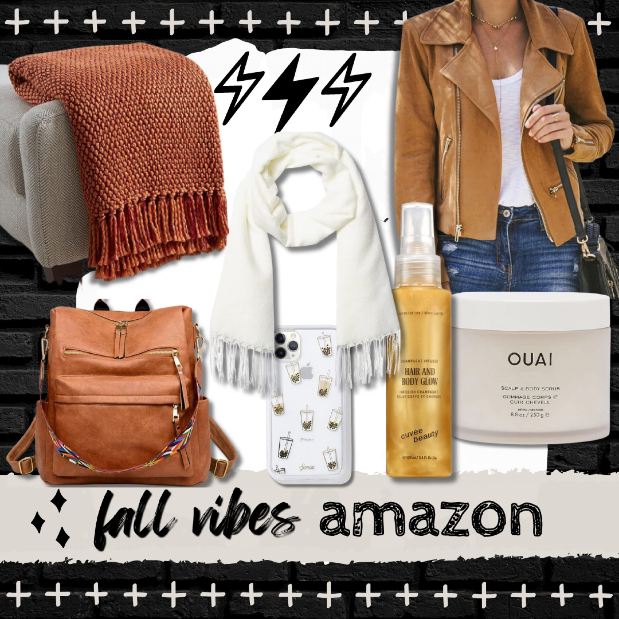 Amazon fall vibes, throw blanket, moto jacket, backpack, scarf, phone case, glow, ouai hair mask, fall style, fall fashion 

#LTKstyletip #LTKunder100 #LTKSeasonal