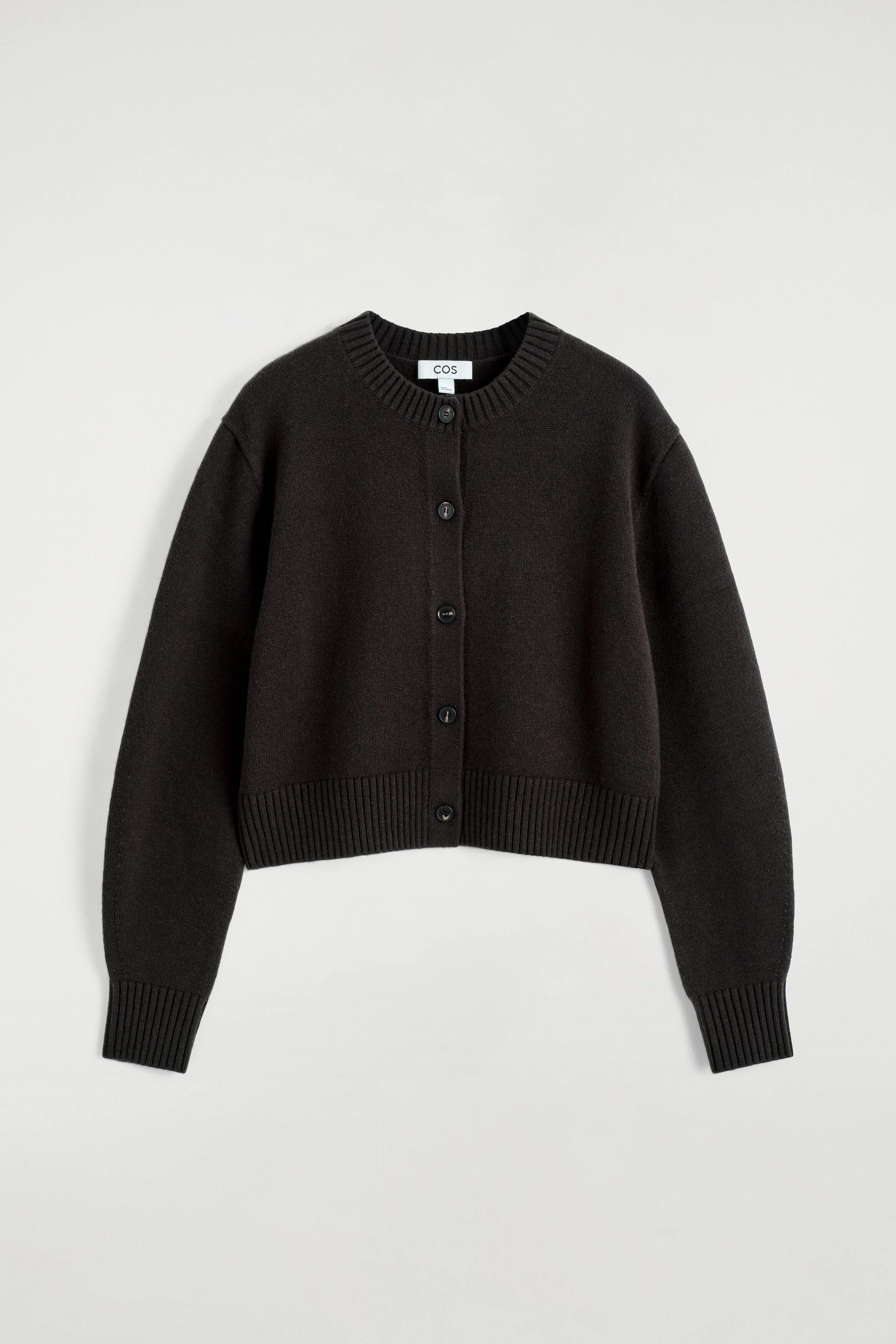 CARDIGAN EN LAINE M\u00c9RINOS - BRUN | COS FR | COS (EU)