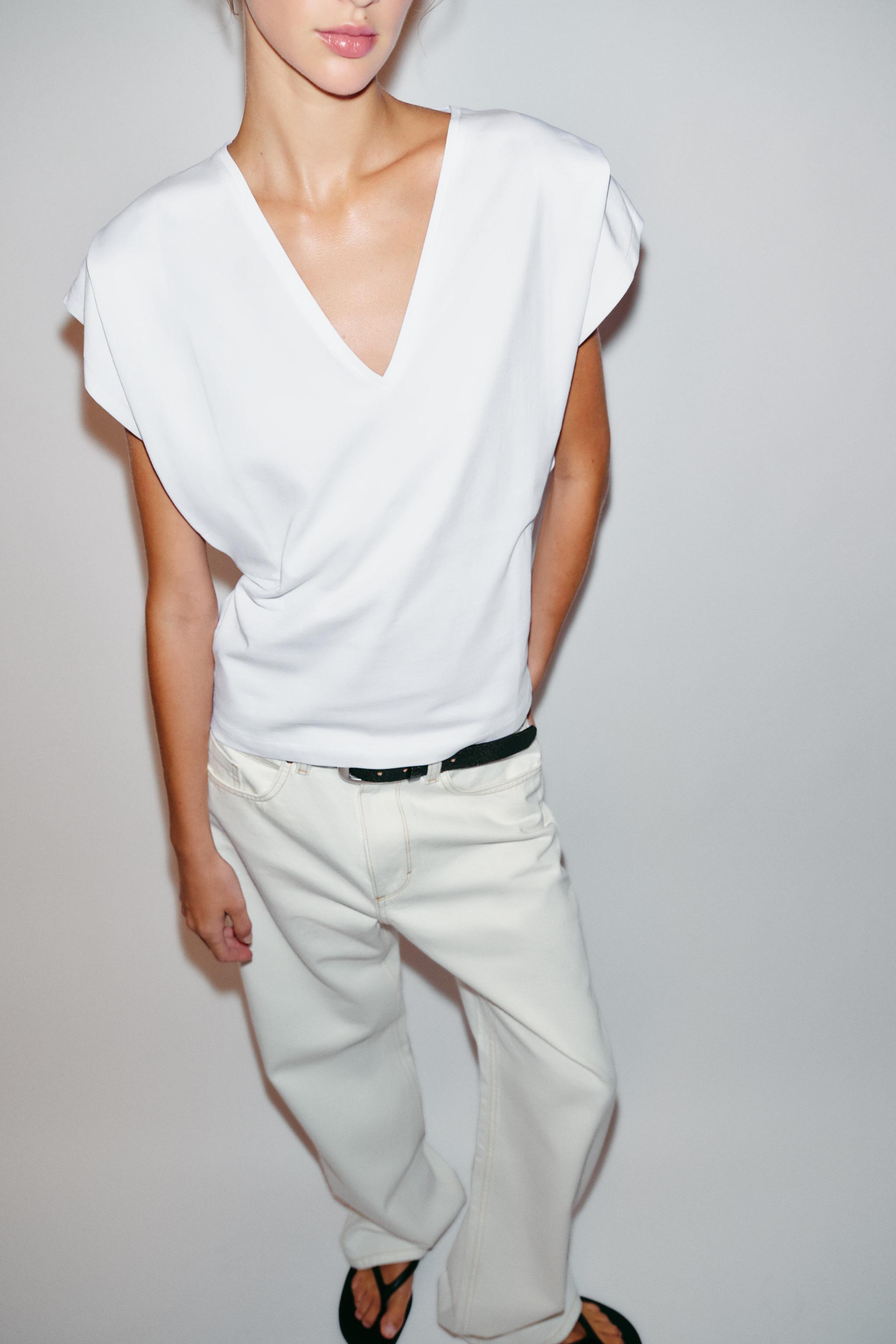 COTTON V-NECK T-SHIRT | Zara US