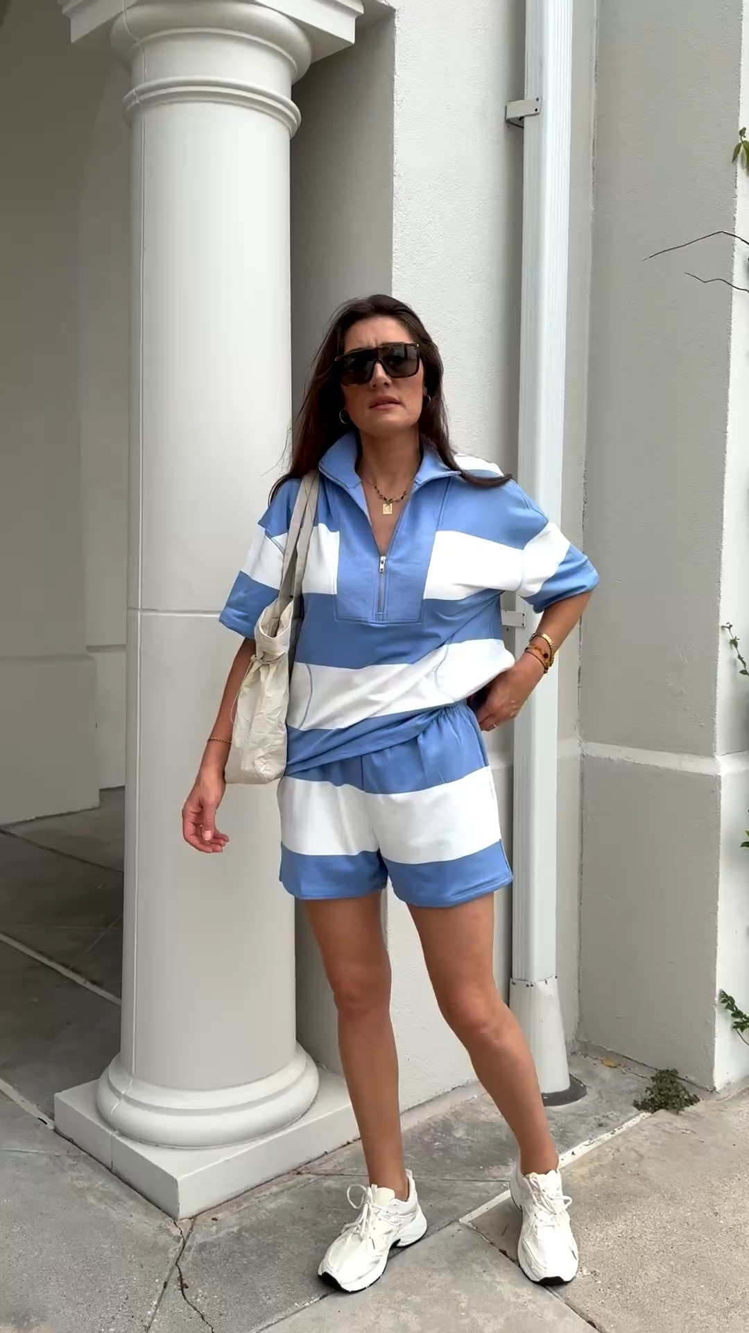 Blue Colorblock Lounge Set 
This matching set is such a cute and sporty look! The material is soft, comfy, and feels high quality. I love the oversized fit and the blue-and-white color combo — it looks stylish while still feeling effortless. Perfect for running errands, travel days, or casual weekends.

#LTKMothersDay #LTKootd #LTKmomlife