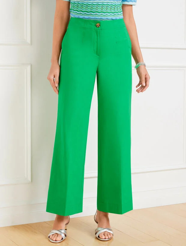 Wide Ankle Fresh Poplin Pants | Talbots