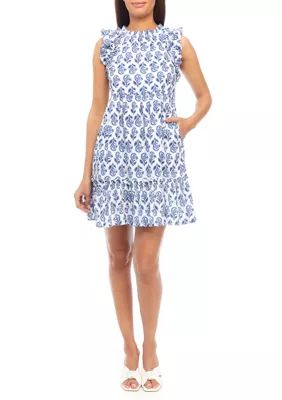Crown & Ivy™ Women's Flutter Sleeve Printed Dress | Belk