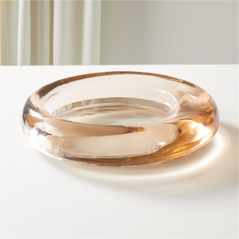 Bangle Dirty Rose Low Glass Bowl + Reviews | CB2 | CB2