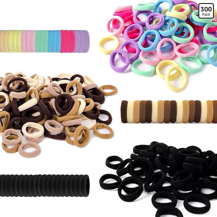 300Pcs Baby Hair Ties Soft Nylon Seamless Small Elastics Ponytail Holders for Little Girls Toddle... | Amazon (US)