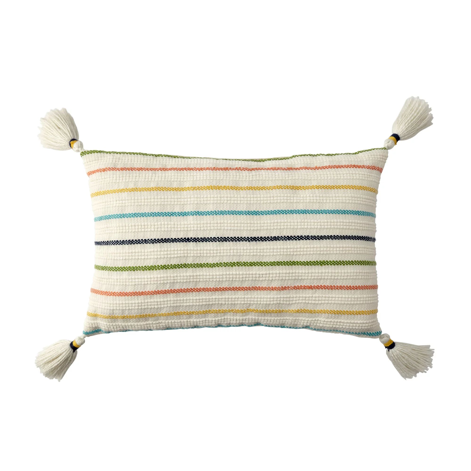 Better Homes & Gardens 13" x 19" Lumbar, Multi Stripe Outdoor Toss Pillow, Multi-color, Single | Walmart (US)