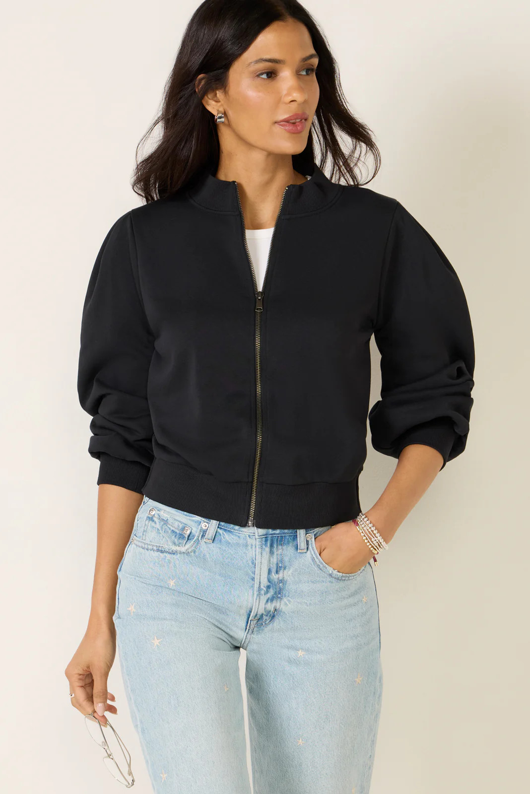 Jaci Puff Zip Up Top | Evereve