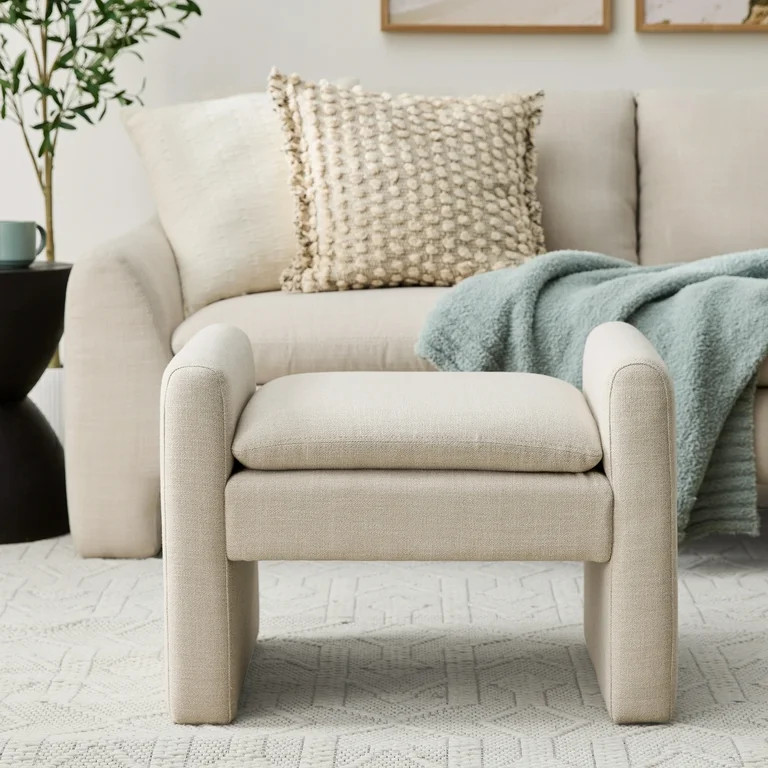 Better Homes & Gardens Emerson Ottoman, Cream | Walmart (US)
