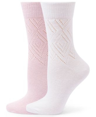 Hue Women's Pointelle Argyle Boot Socks, 2-Pack - Grey Pack | Macy's