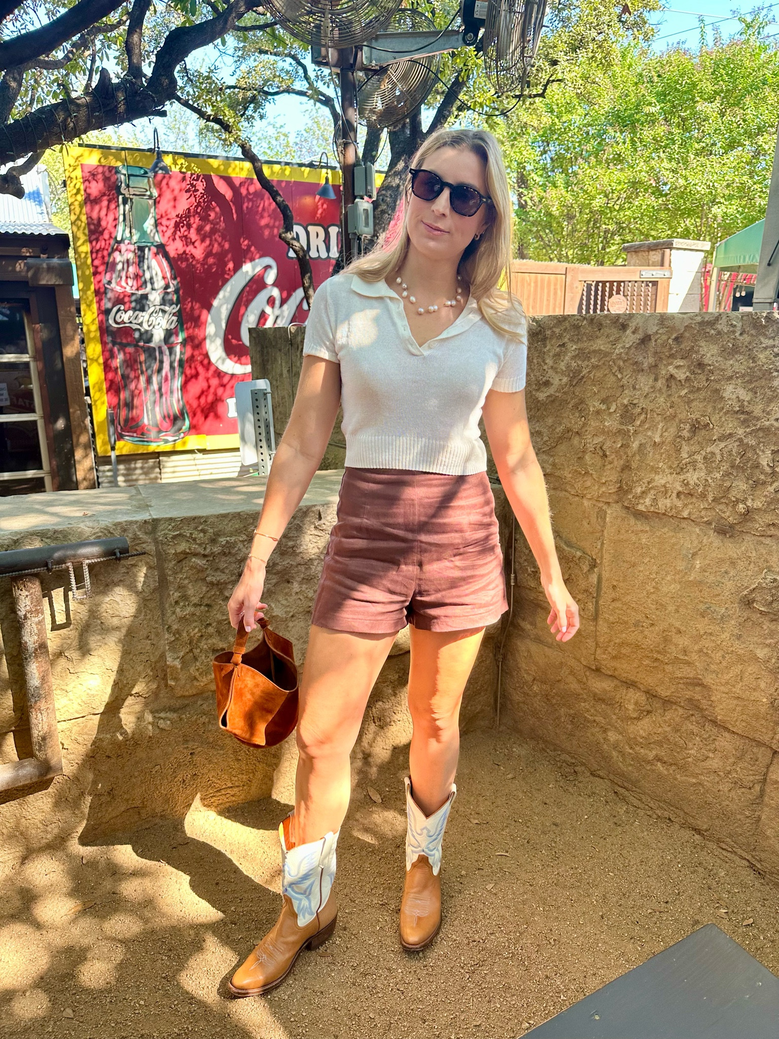 Prime Saturday 🤘🏼 in an easy #Texasfall ‘fit 

Top: Zara
Shorts: @dissh via @therealreal 
Boots: Samantha Creme from @mironcrosby 
Necklace: @justinemcgregorjewelry 
Bag: Mini Lotus from @khaite_ny 
Sunnies: @jacquesmariemage 

#ootd #fallfashion #ltk #ltkunder100 #dissh #zara

#LTKSaleAlert #LTKFindsUnder100 #LTKFallSale