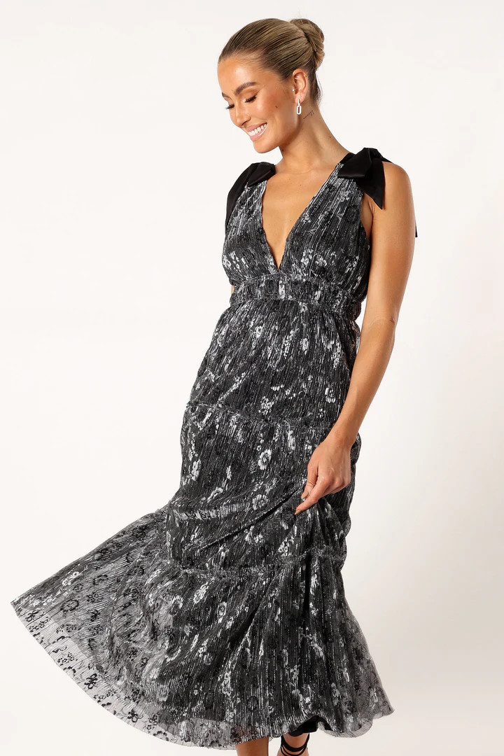 Coco Midi Dress - Black Silver | Petal & Pup (US)