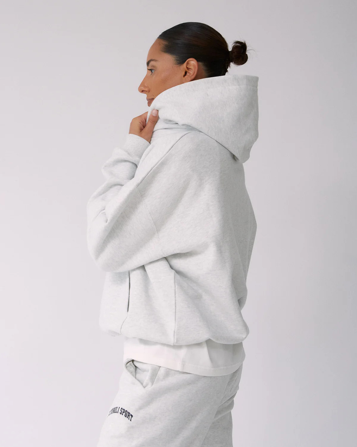 AS Oversized Hoodie - Light Grey Melange | Adanola UK