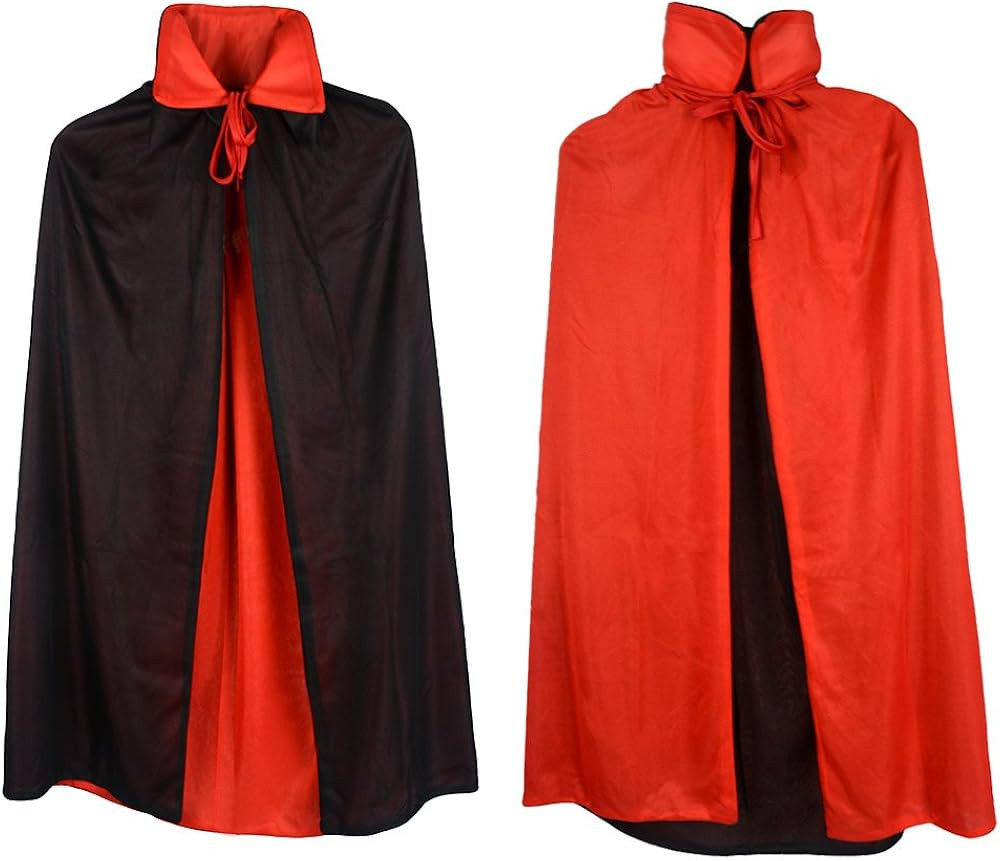 Custome Black Red Reversible Dress Goth Devil Pirate Vampire Demon 47" Cloak for Men Women | Amazon (US)