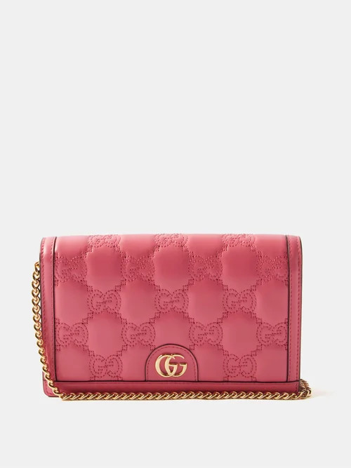 Gucci - GG-matelassé Leather Cross-body Bag - Womens - Pink | Matches (US)