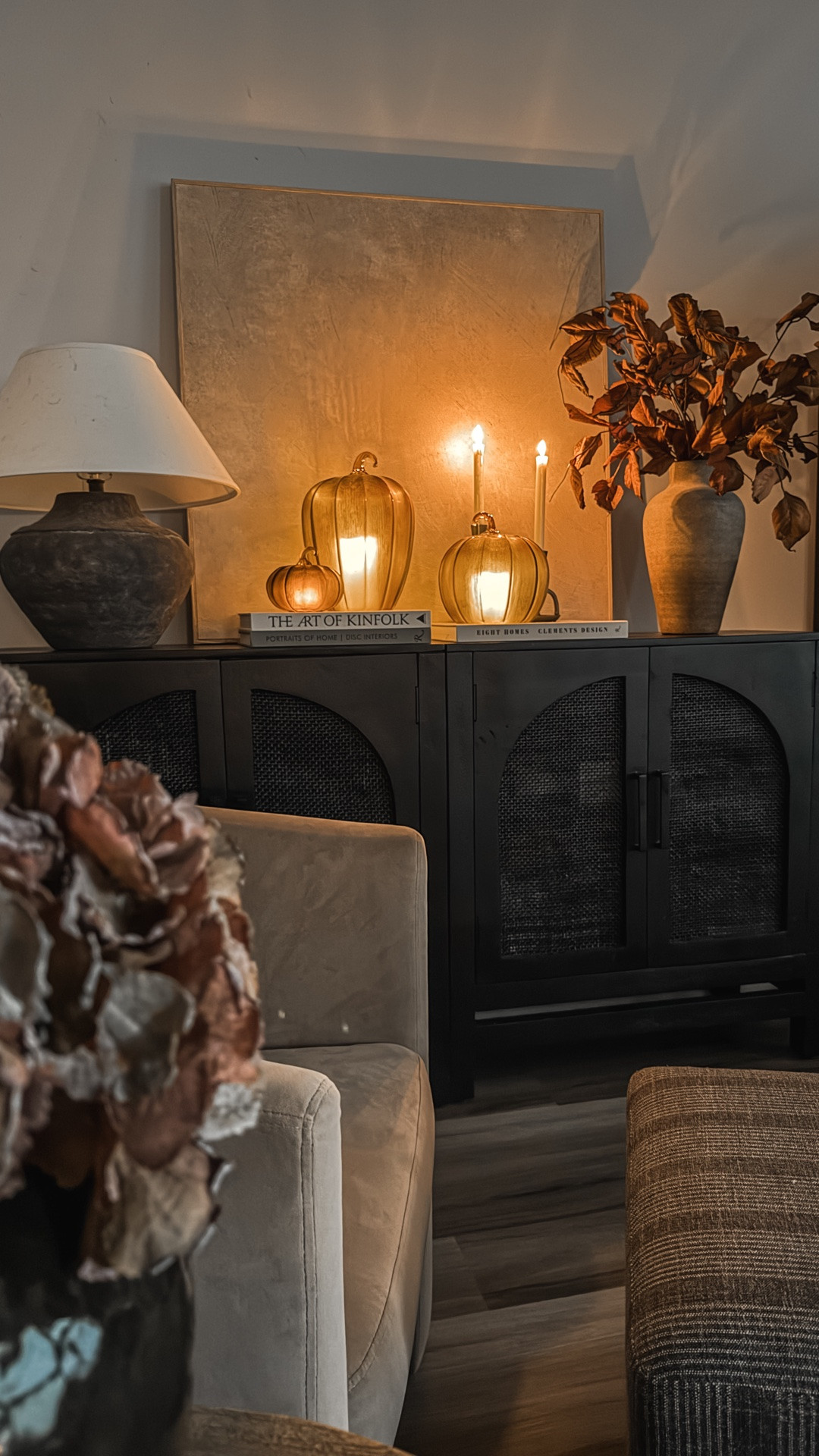 Cute by day… but absolutely magical at night✨

So unfortunately I can confirm these amber glass pumpkins are 100% worth it! 🙌🏽

Fall decor, fall styling, Halloween decor, console styling, sideboard styling, moody fall decor, faux pumpkins, glass pumpkins, fall candles, fall stems, living room styling

#LTKHome #LTKSeasonal
