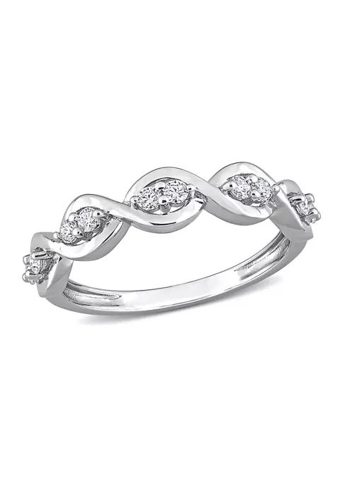 1/4 ct. t.w. Created Moissanite Anniversary Ring in Sterling Silver | Belk