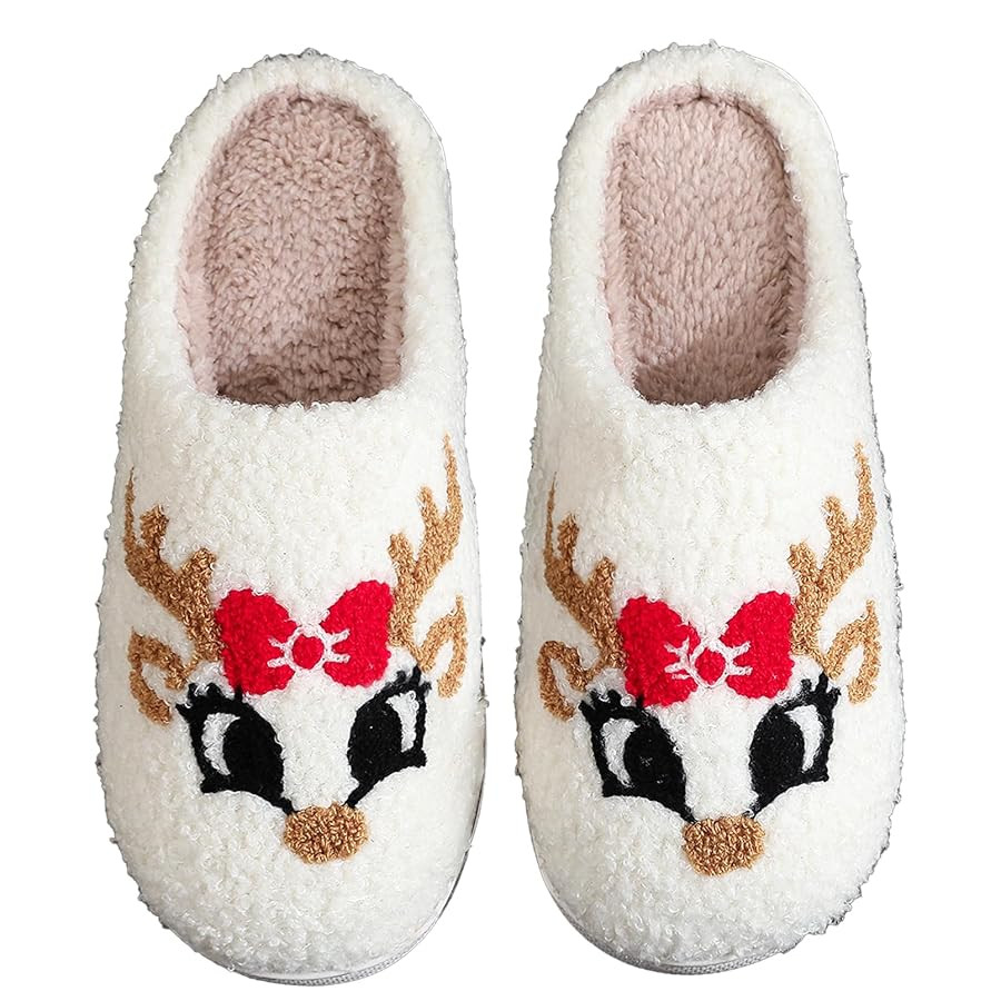 Halloween Christmas Slippers Holiday Slipper House Shoes Home Slipper for Women Fuzzy Outdoor Ind... | Amazon (US)