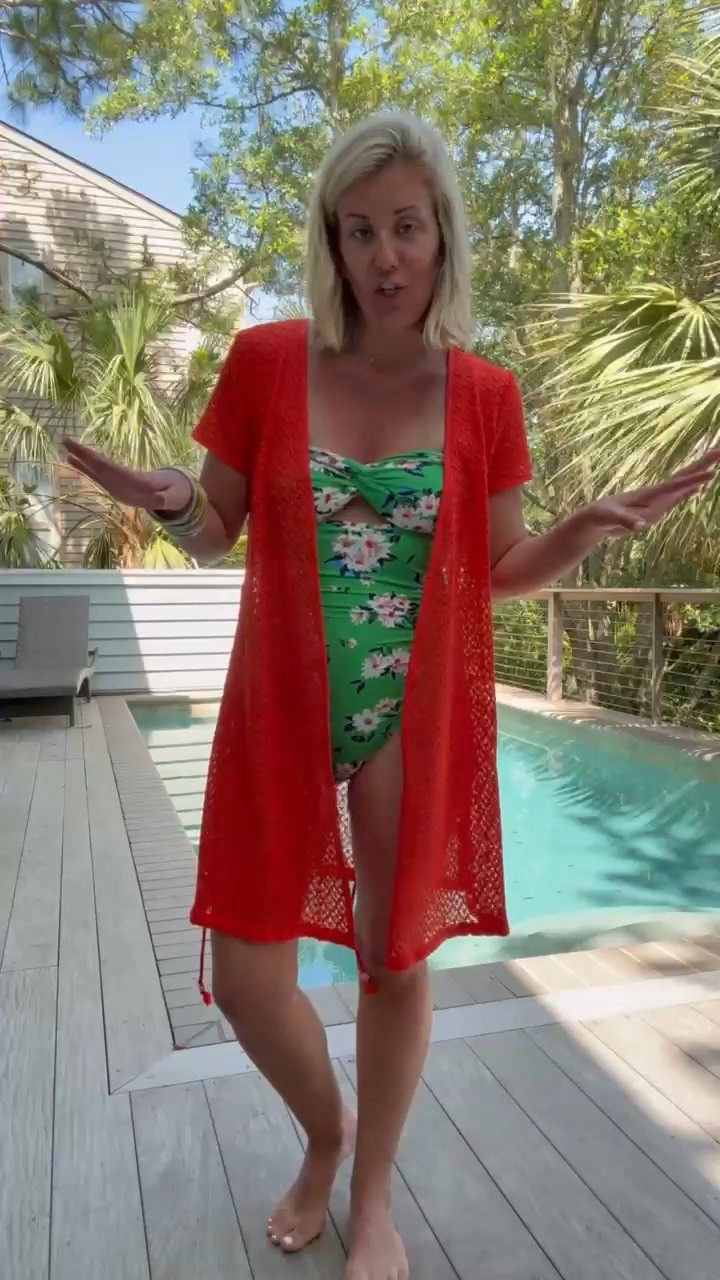 Mix and match swim look for the win! Love this flame colored coverup and this Dillard’s swimsuit is GORGEOUS. This look is approved for every age! Small suit, XS coverup

#LTKootd #LTKSwim