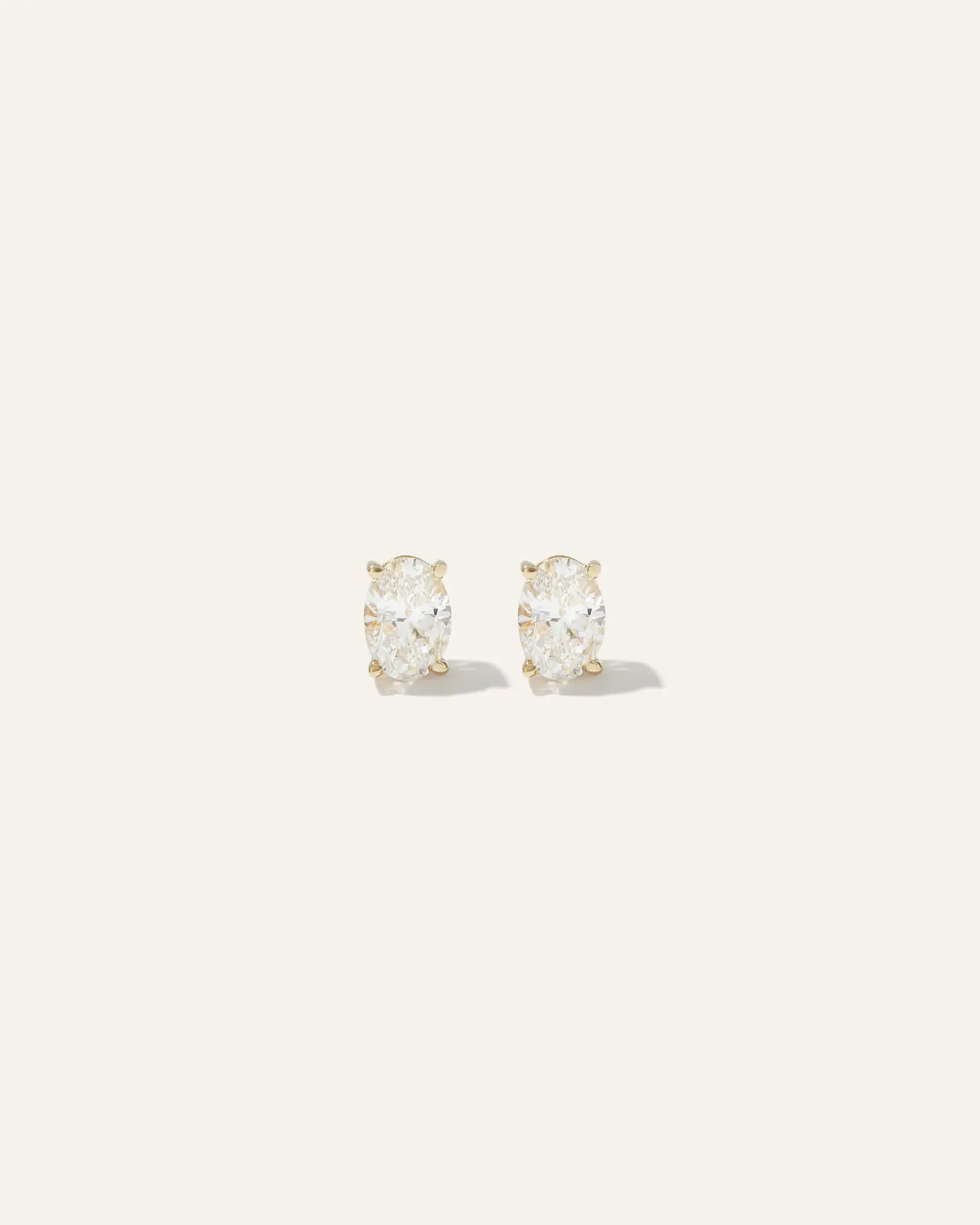 14k Gold Lab Grown Diamond Oval Solitaire Studs | Quince