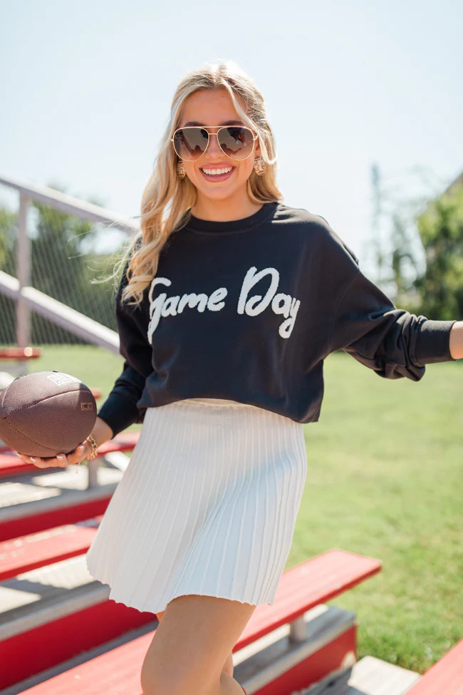 Can You Believe It's Gameday Charcoal Pullover | Pink Lily