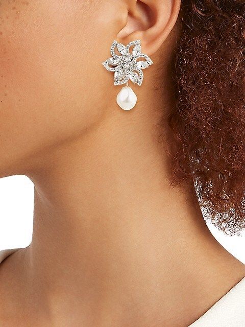 Claudia Silvertone, Crystal & Glass Pearl Drop Earrings | Saks Fifth Avenue