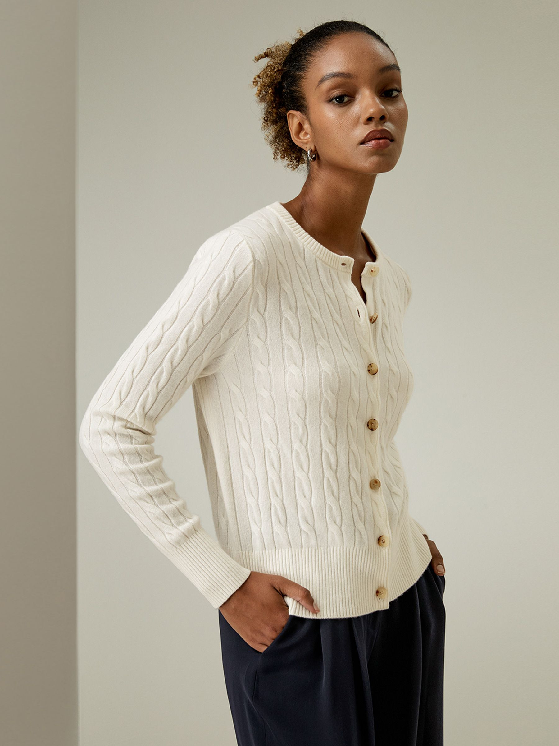 Baby Cashmere Cable-Knit Cardigan | LilySilk