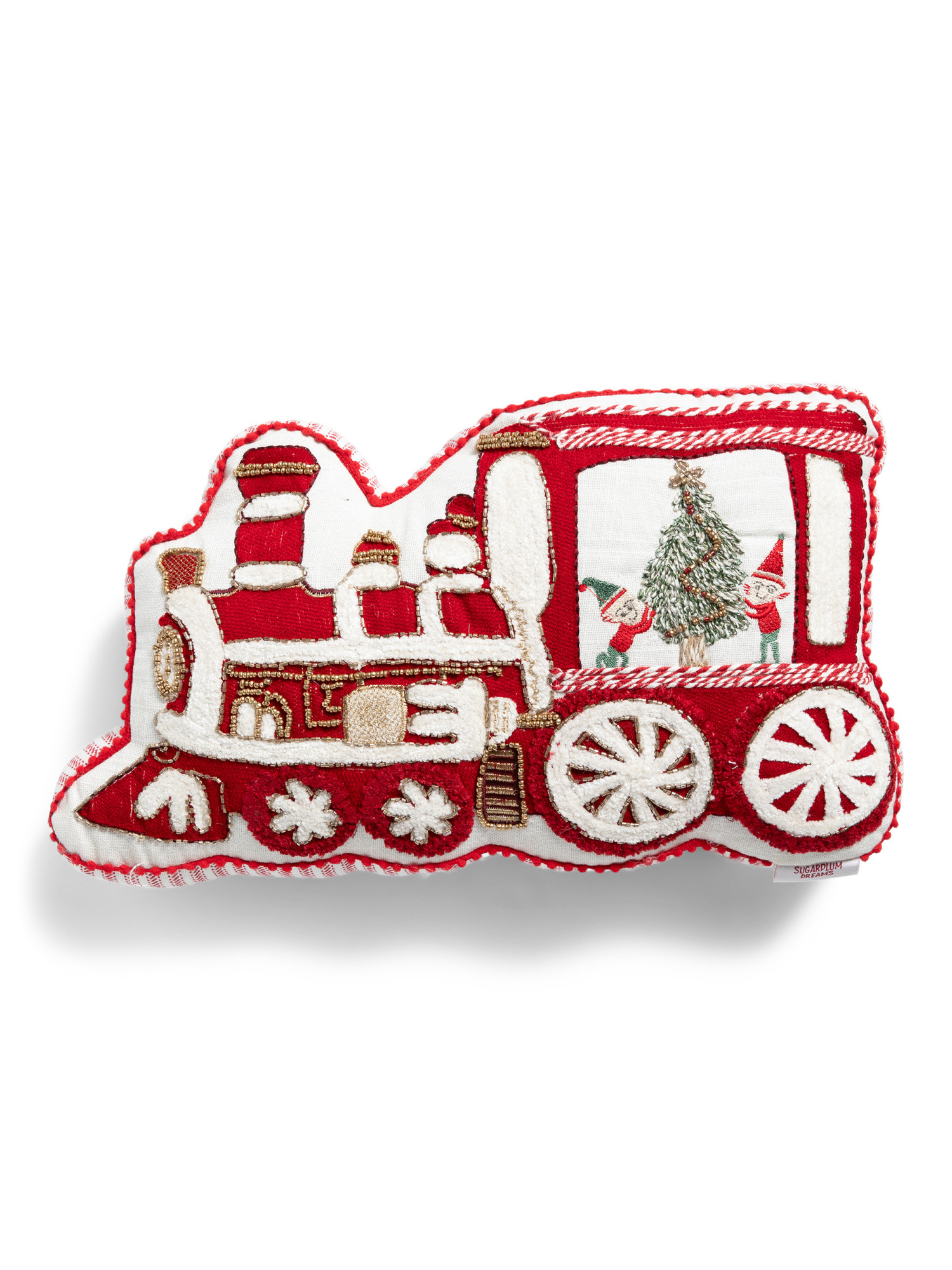9x10 Holiday Train Embroidered Bead Work Pillow | Throw Pillows | Marshalls | Marshalls