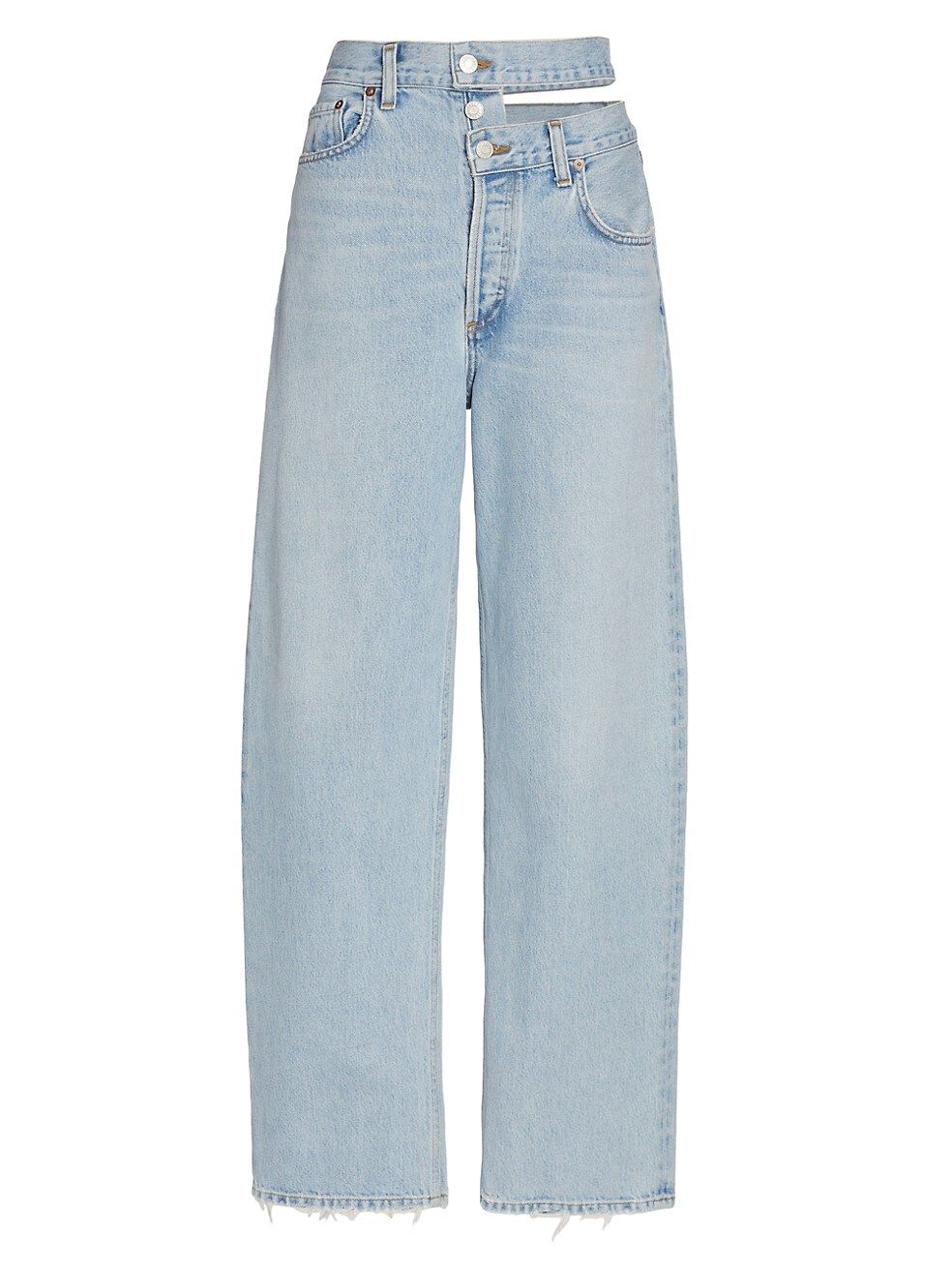 Broken Waistband High-Rise Wide-Leg Jeans | Saks Fifth Avenue