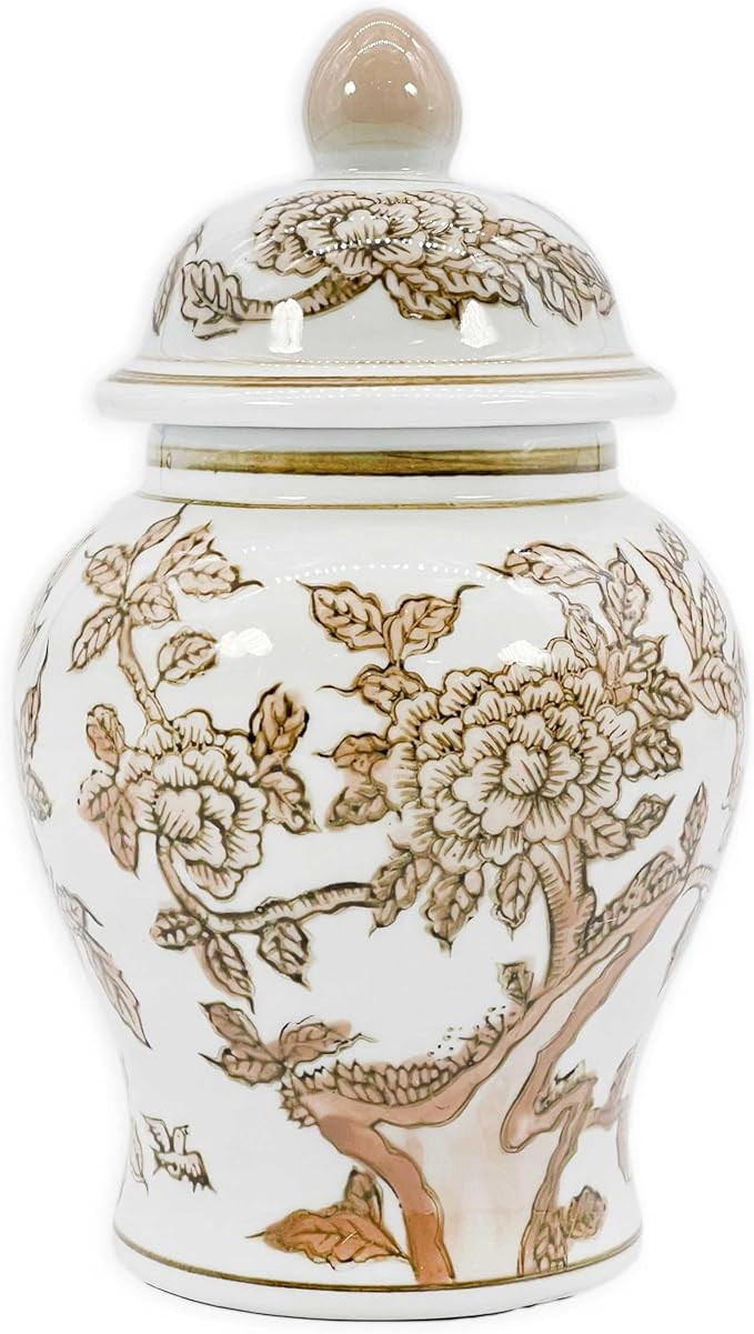 Galt International 8" Home Decor Ceramic Ginger Jar with Lid - Tea Storage, Decorative Centerpiec... | Amazon (US)