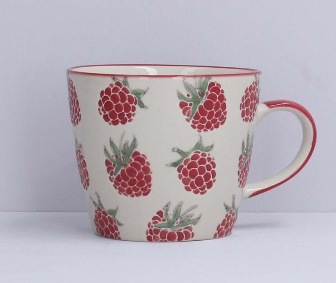 Gisela Graham Raspberry Stoneware Mug | Etsy (UK)