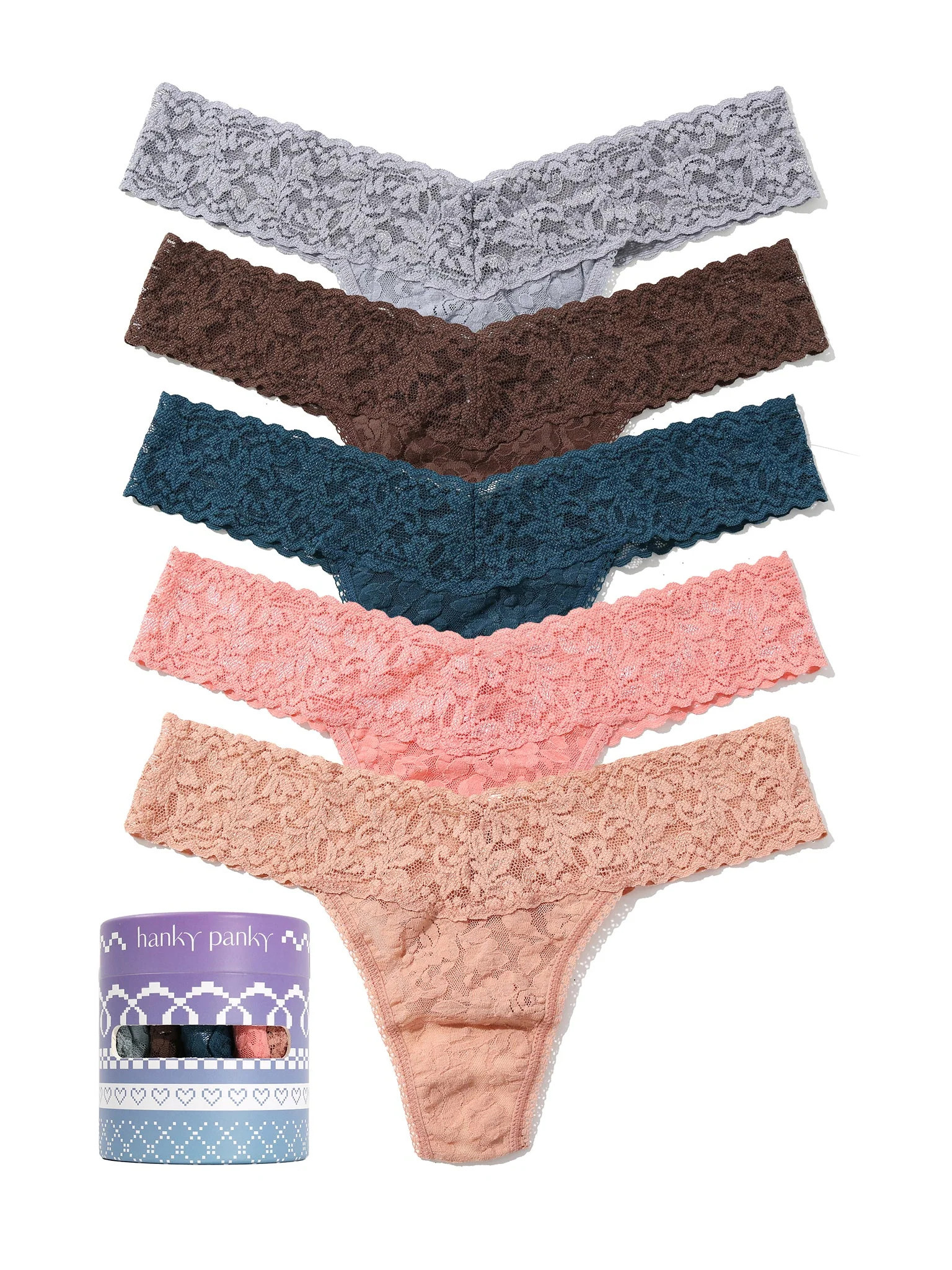 Holiday 5 Pack Signature Lace Low Rise Thong | Hanky Panky