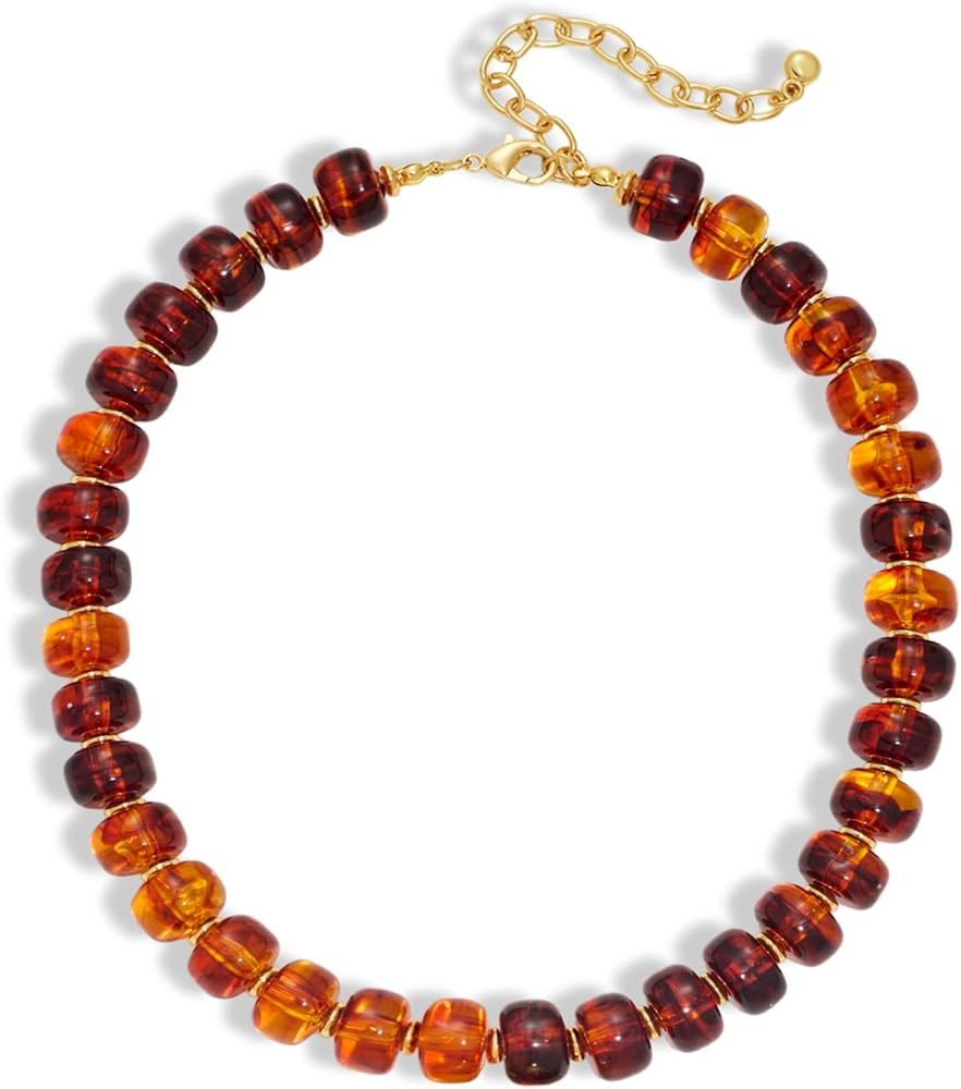 LILIE&WHITE Resin Chunky Beaded Necklace for Women Minimalistic Modern Statement Necklace Jewelry... | Amazon (US)