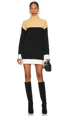 Lovers and Friends Kane Sweater Dress in Nude & Black from Revolve.com | Revolve Clothing (Global)