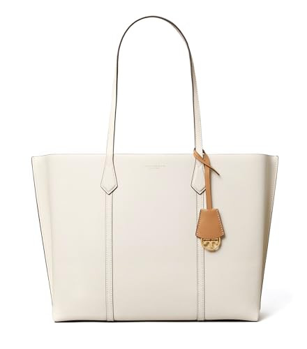 Tory Burch Women's New Ivory Triple Compartment Perry Leather Tote Handbag | Amazon (US)