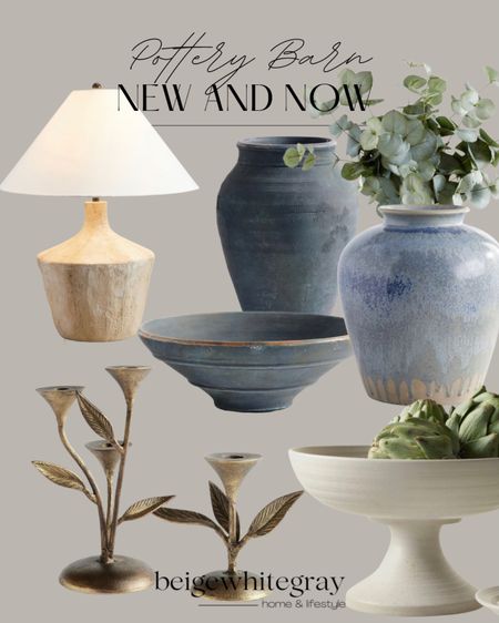 New at Pottery Barn!! Yea I’m obsessed! My favorite pop of color during the spring months is blue!! And these beautiful blue accents are absolutely perfect! I love the leafy taper candle holders and the lamp is also stunning! 

#LTKSeasonal #LTKstyletip #LTKhome