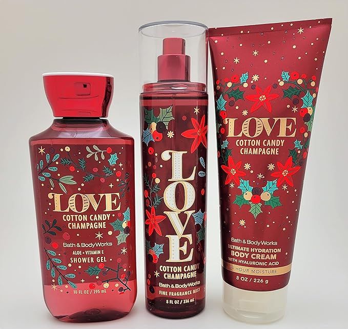 Bath & Body Works – LOVE - Cotton Candy Champagne - 3 pc Bundle - Fine Fragrance Mist, Ultimate... | Amazon (US)