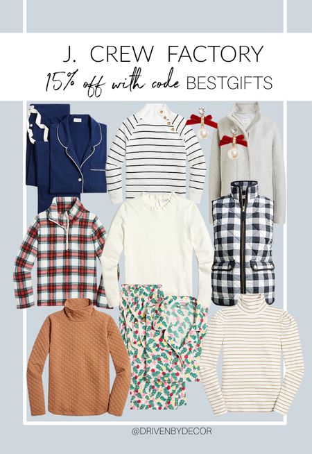 J. Crew Factory sale! Use code BESTGIFTS for 15% off of these finds! 

holiday outfits, holiday pajama set, sweater, pull-over, matching pajama set, earrings, women’s style, women’s fashion, vest, winter style, winter fashion, j. crew factory

#LTKHoliday #LTKsalealert #LTKSeasonal