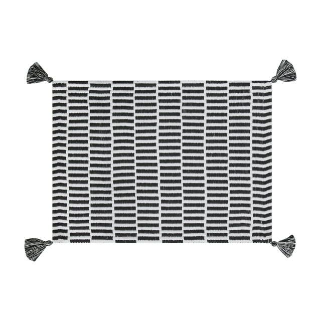 Mainstays Woven Black and White Table Place Mat - 14"x19" | Walmart (US)