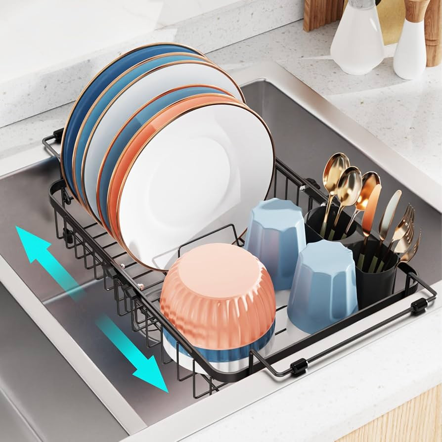 iSPECLE Dish Drying Rack Over the Sink - Expandable Rust-Resistant Drainer | Amazon (US)
