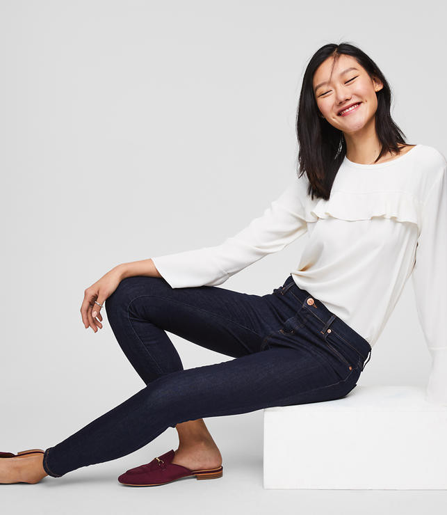 Modern Skinny Jeans in Dark Rinse Wash | LOFT