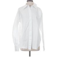 Good American Long Sleeve Button Down Shirt: White Tops - Size X-Small | ThredUp (US)