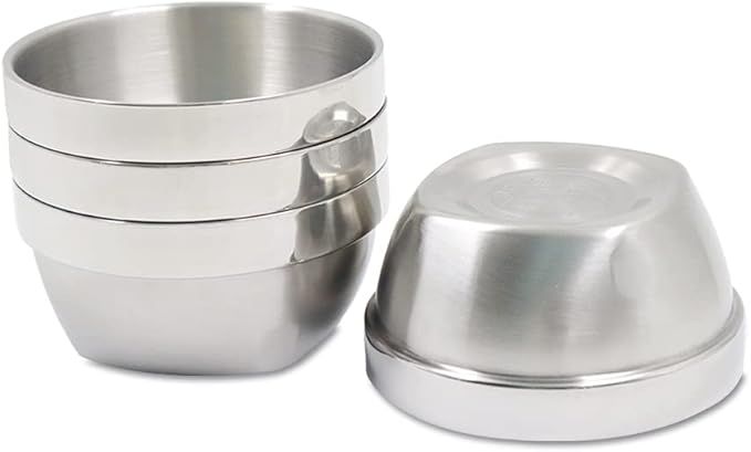 14oz Stainless Steel Double Walled Bowls for Kids Toddlers, Serving Bowls, Salad Bowls, Cereal Bo... | Amazon (US)