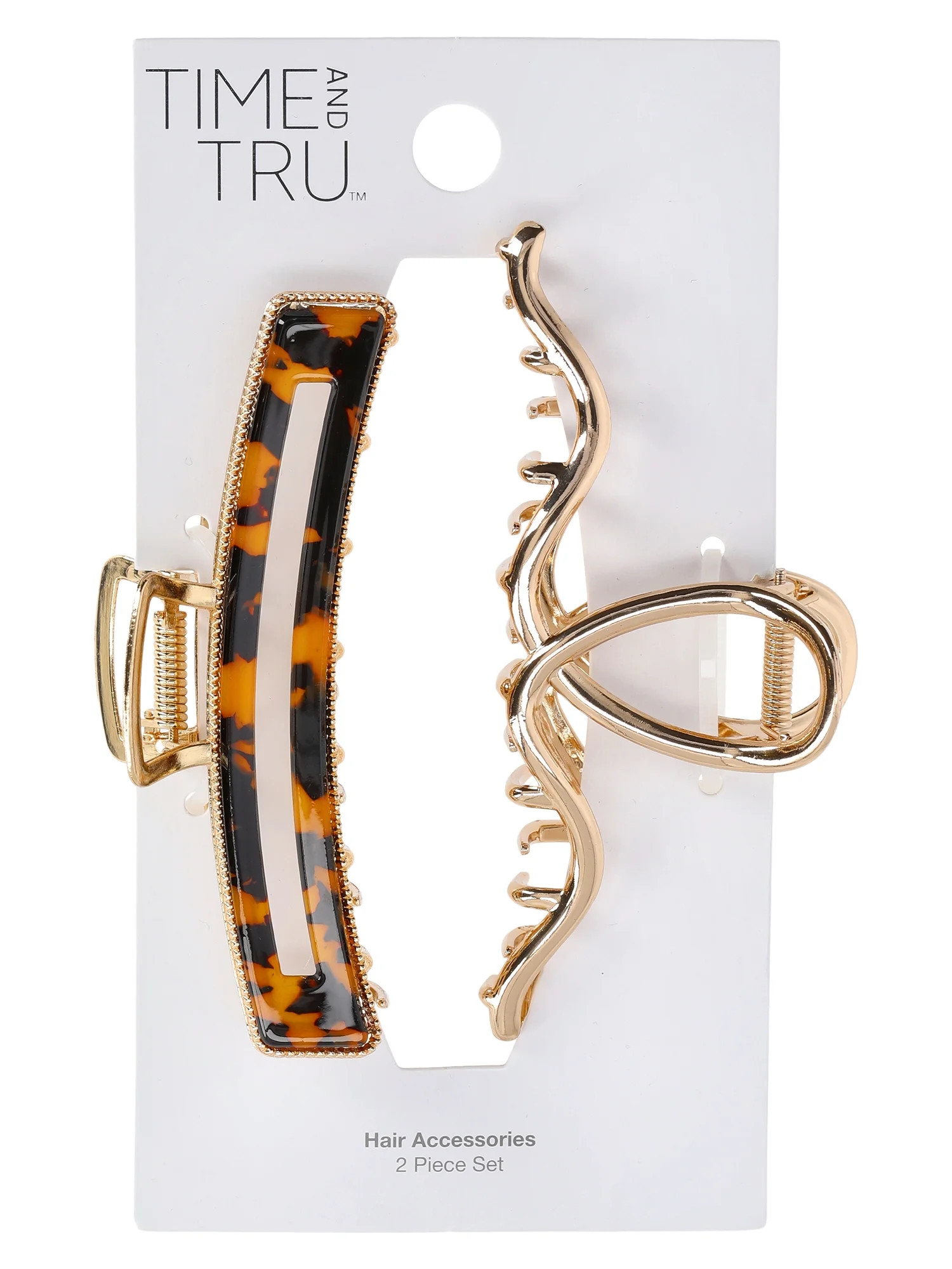 Time and Tru Women's Hair Claw Clips, 2-Pack | Walmart (US)