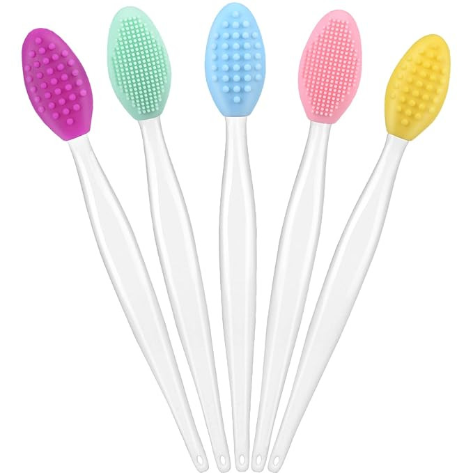 5 Pcs Lip Scrub Brush,Lip Scrubber Exfoliator,Double-Sided Silicone Lip Brush Tool for Men Women ... | Amazon (US)